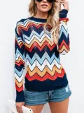 Casual Striped Crew Neck Sweater