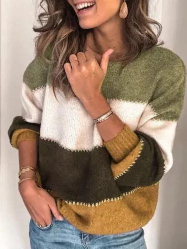 Plus Size Long Sleeve Casual Sweater