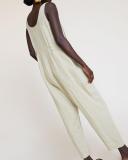 U-Neck Waist Pleated Jumpsuit
