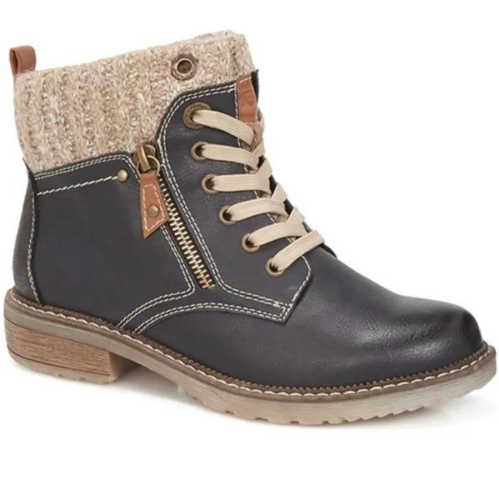 Women Casual Knitted Cuff Ankle Warm Boots
