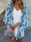 Casual Printed Colour Halflong Sleeve Cardigan