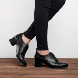 Vintage Slip On Booties Chunky Heel Pu Boots