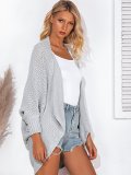 Solid Knitted Casual Cardigan