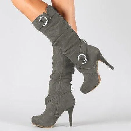 Women High Heel Booties  Casual Comfort Plus Size Shoes