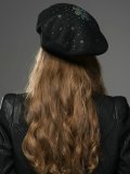 All-match Beaded Wool Blend Casual Soft And Thermal Beret Hat