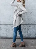 H-line Long Sleeve Plain Knitted Cardigan