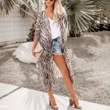 Fashion Casual Printed Sleeve   Cardigan