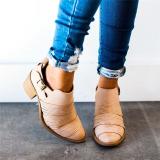 Women Classic Ankle Adjustable Buckle Booties Casual Comfort Plus Size Shoes