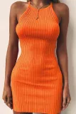 Sexy Rib Sleeveless Mini Bodycon Dress