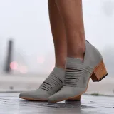 Women Vintage Ankle Boots Casual Chic Zipper Boots