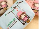 Printed Canvas Bag Coin Bag Super Cute Little Girl Cute Swing Zero Wallet