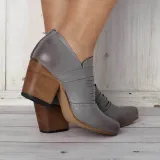 Women Vintage Ankle Boots Casual Chic Zipper Boots