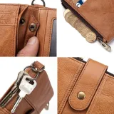 Men's Genuine Leather RFID Buckle Wallet