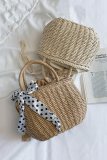 Women's Summer Beach  Woven Straw Pull Rope Handbag