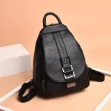 2 in 1 Women Leather Backpack+Crossbody Sling Shoulder Bag