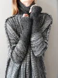 Casual Color-block Knitted Shift Sweater