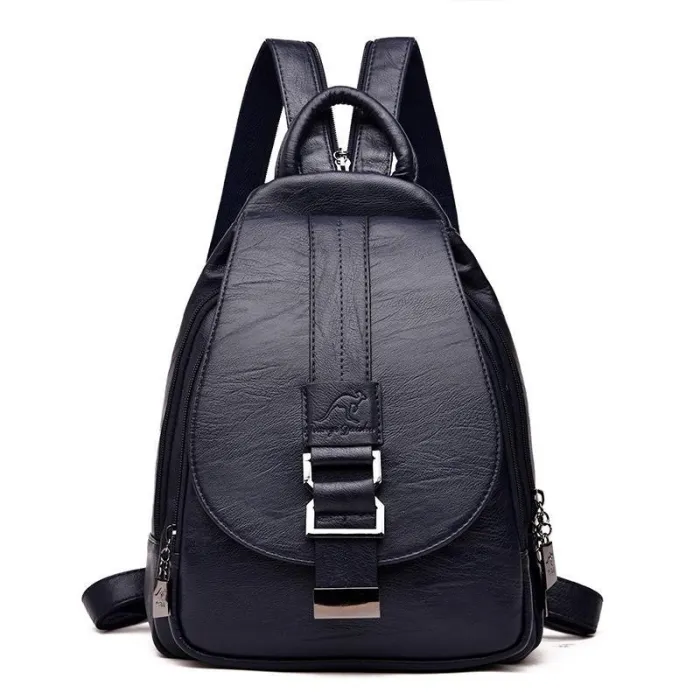 2 in 1 Women Leather Backpack+Crossbody Sling Shoulder Bag