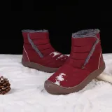Large Size Unisex Waterproof Fur Lining Slip On Snow Boots