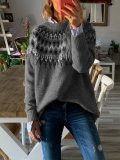 Tribal Printed Long Sleeve Casual Sweaters