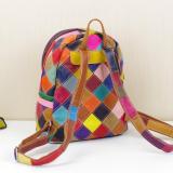 Leather stitching bohemian backpack