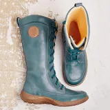 Women's casual lace-up zipper boots