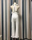 Sexy Backless Sleeveless Linen Jumpsuit