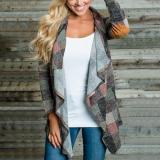 Patchwork  Colouring  Long Sleeve Cardigan