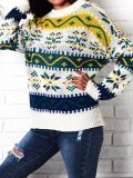 Snowflake Christmas Casual Long Sleeve Sweater