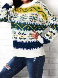 Snowflake Christmas Casual Long Sleeve Sweater