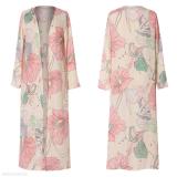Long-Sleeved Printed Chiffon Blouse