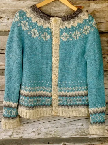 Casual Plus Size Round Neck Sweater Outwear