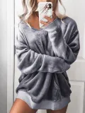 Scratching Velvet Pure Color Long-Sleeved Jacket