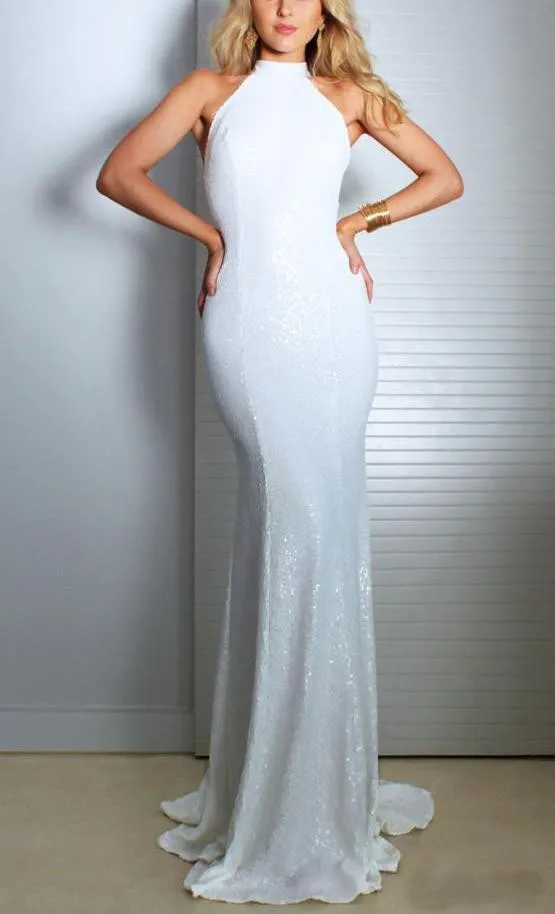 Fashion Bare Back   Sleeveless Evening Dress