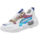 Casual Fashion Paillette Lace-Up Platform Shoes Sneakers