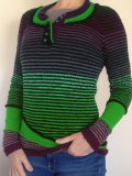 Color-Block Striped Long Sleeve Women's Sweaters