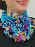 Blue Ombre/tie-Dye Cotton-Blend Casual Paneled Scarves & Shawls