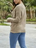 Solid Color Cross V-Neck Sweater