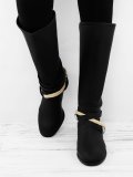 Vintage Adjustable Buckle Boots Plus Size Back Zipper Boots