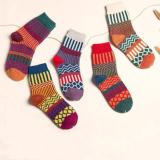 Annychloe Vintage Wool Warm Crew Socks(5 Pairs)