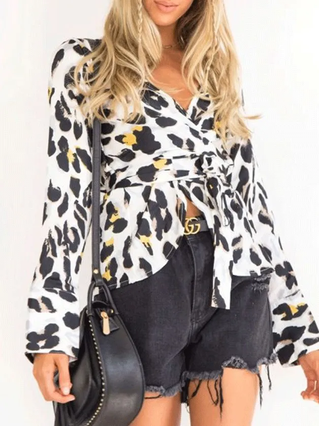 Fashion V Collar Flora Lprinted Suit Jacket