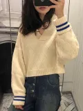 Fashion V-Neck Sling Strapless Sweater