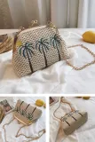 Women's Beach Embroidery Lock Bag Handbag