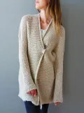 Buttoned Long Sleeve Casual Sweaters Fleece Cardigans