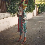 Bohemian Digital Printed Long Cardigan