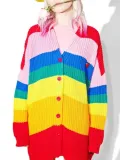 Fashion New Rainbow Knit Top