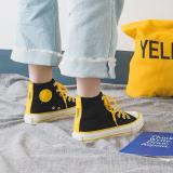 Women's Fashion Casual Solid Color High Canvas Sneakers