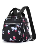 Floral Nylon Zipper Backpacks Crossbody Bags