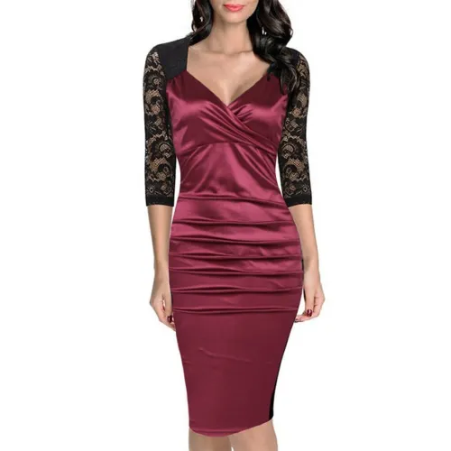 Sexy V-Neck Slim Bodycon Dress