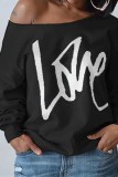 Fashion Letter Print Long Sleeve Sweater