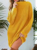 Solid Color Round Neck Loose Sweater